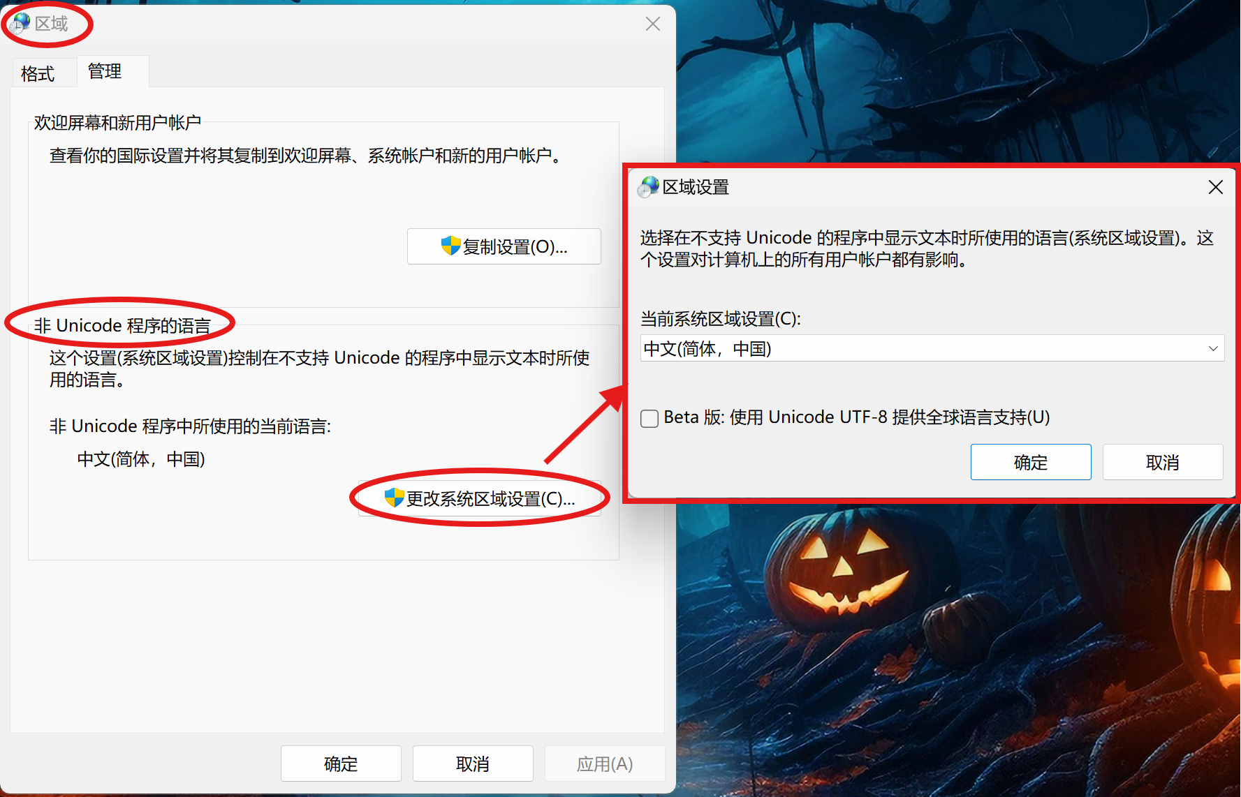 windows中的区域设置